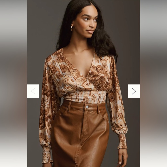 NWOT Anthropologie Tiny Valentina Long-Sleeve Printed Surplice Top, XS - Picture 3 of 11